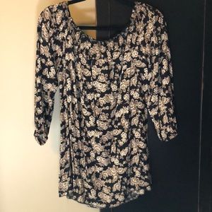 Black off the shoulder floral dress